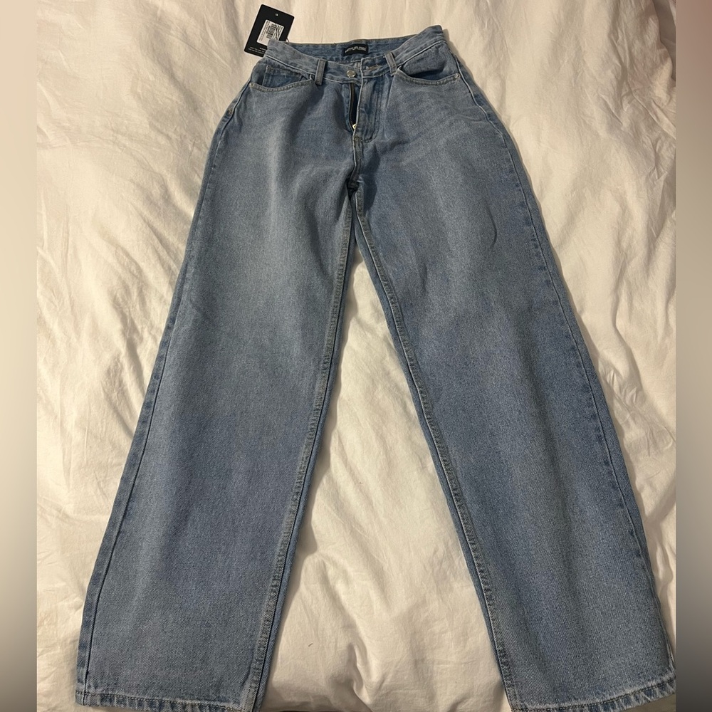 PRETTY LITTLE THING Blue Wash Baggy Boyfriend Jeans